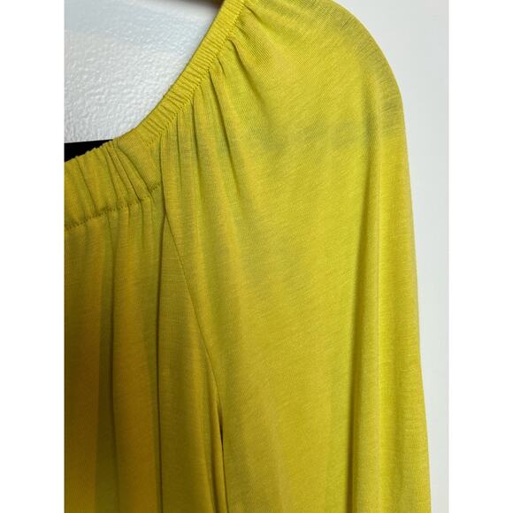 Ann Taylor Yellow Blouse Square Neckline Elastic Hem Size Small - Picture 4 of 8